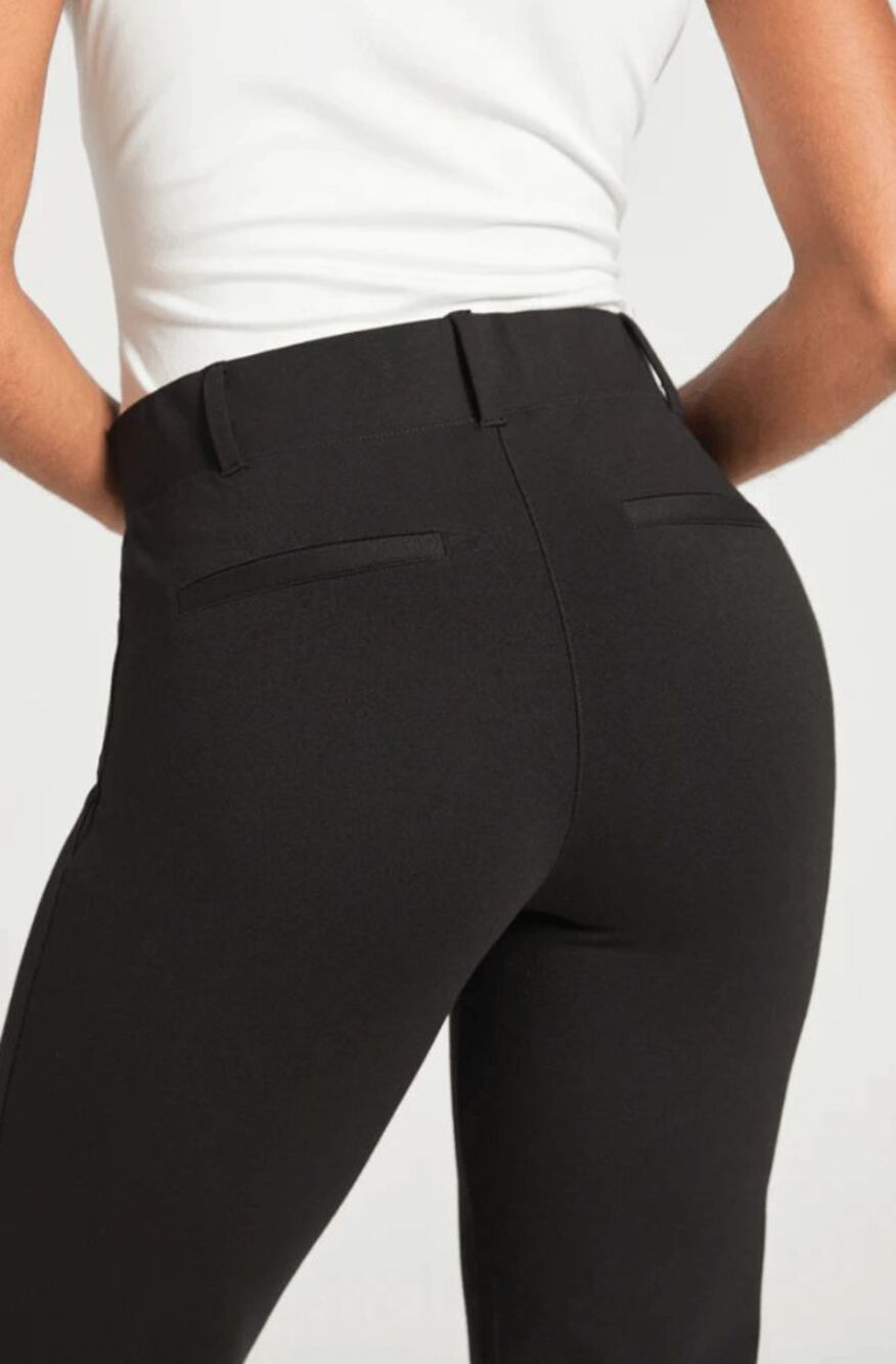 New Betabrand Black Straight Classic Dress Pant Yoga Pants XLarge Petite - Picture 3 of 5